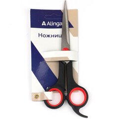 
          Ножницы канцелярские, Alingar, 17 см., пластиковые ручки, с усилителем, "Стандарт" (черно-крас ручка), европодвес