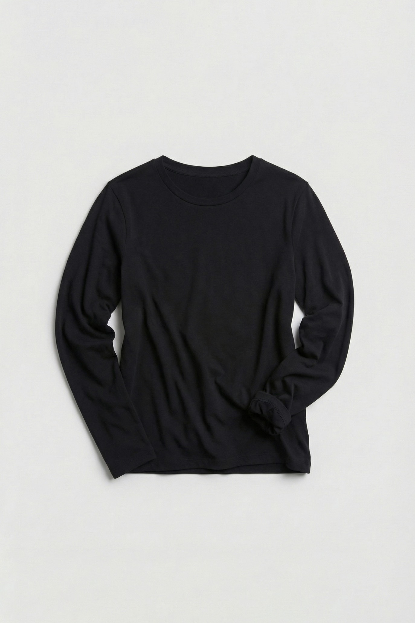 Лонгслив из трикотажа, черный