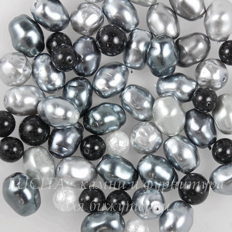 Бусины Preciosa микс "Grey"