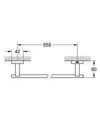 Держатель полотенца широкий Grohe Essentials Cube 600mm 40509001