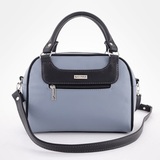 Сумка Саломея 269 гладкий серо-голубой + черный