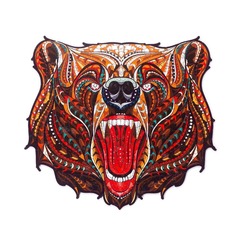 Сказочный медведь Chapa - Деревянный пазл, детали разной формы, голова медведя