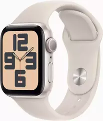 Apple Watch SE 2 (2024), 40 мм, Умные часы Корпус из алюминия цвета Сияющая звезда, спортивный ремешок Сияющая звезда