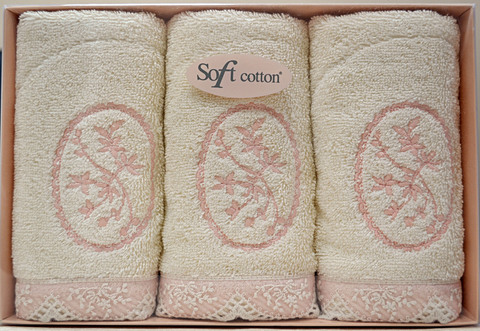 BUKET-БУКЕТ салфетки махровые 3 предмета 30х50 Soft Cotton (Турция)