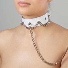 Белый ошейник с цепью - 