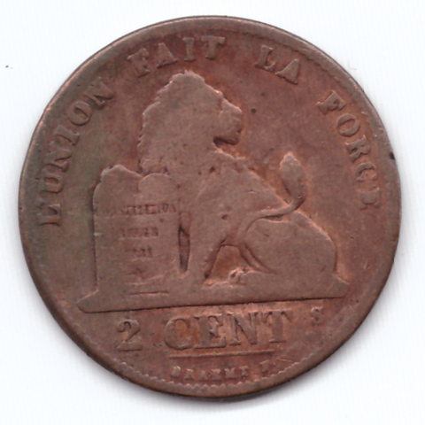 2 цента 1870 Бельгия