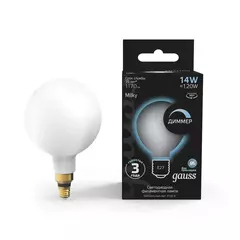 Лампа Gauss LED Filament G200 14W E27 1170 lm 4100K milky диммир. 153202214-D