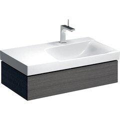 Шкафчик для раковины Geberit Xeno² с полкой, с одним выдвижным ящиком: B=88см, H=22см, T=46.2см, Серый / Меламин, древесная структура фото