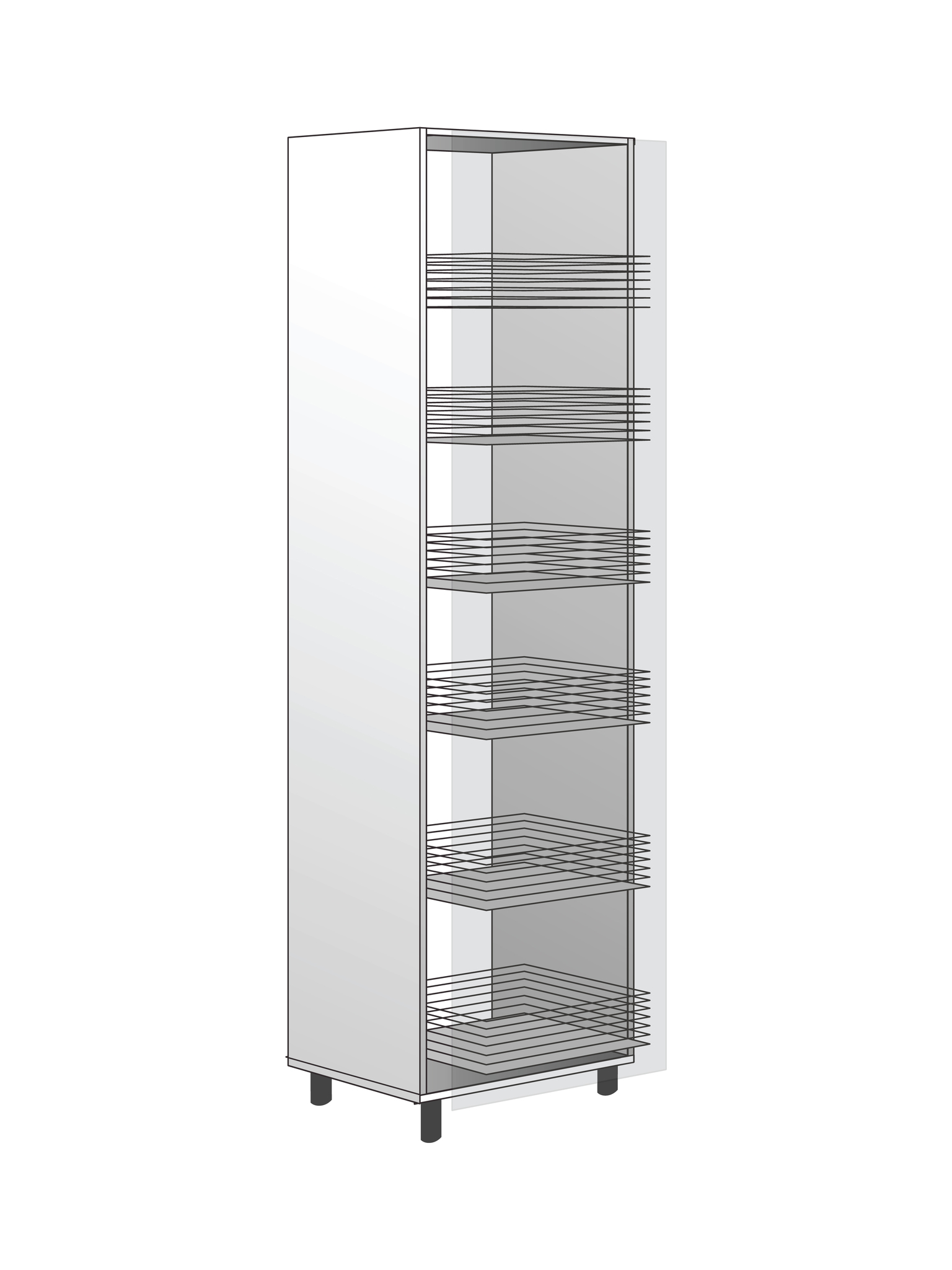 Напольный шкаф с системой хранения, 2040Х400 мм