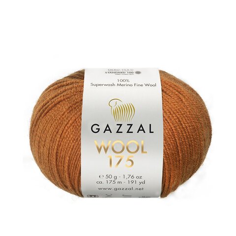 Пряжа Gazzal Wool 175 315 мед с имбирем