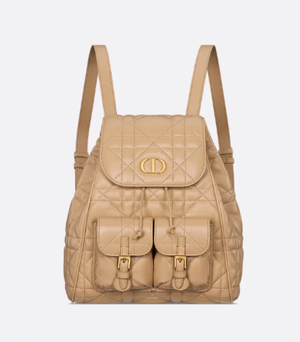 Рюкзак Dior Caro светло-коричневый, модель среднего формата