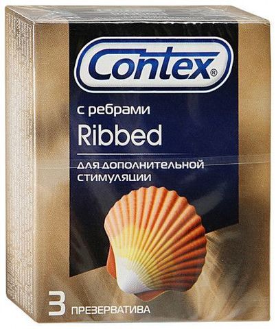 Презервативы с рёбрышками CONTEX Ribbed - 3 шт. - Contex Contex Ribbed №3