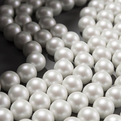 Хрустальный жемчуг, оттенок "Shimmer Snow", шар 12мм, перламутрово-сатиновое улучшенное покрытие