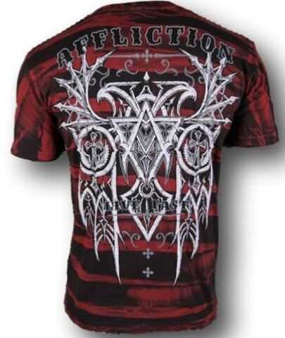 Affliction | Футболка мужская Free Life Red A9038 спина