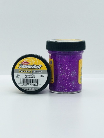 Паста Berkley Extra Scent Glitter Trout Bait Nymph Gltr ESTBGNY 1152859  (Нимфа) фиолетовый с блеском 6шт/уп