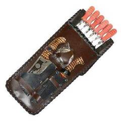 Шашлычный набор колчан с рисунком (коричневый)