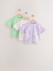 Футболка для девочки Next AG8-674, 3 шт., Молочный, Сиреневый, Зеленый