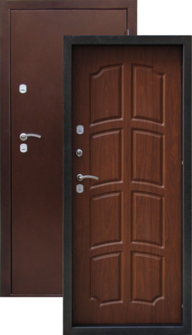 Входная металлическая дверь Медверь (медь антик+старое дерево)  Город Мастеров из стали 1,5 мм с 2 замками  термостойкая