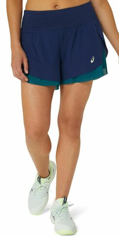 Женские теннисные шорты Asics Nagino Tennis 3.5 In 2-N-1 Layer Short - blue expanse/rich teal