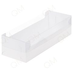 Коробка для рулета с пластиковой крышкой 300х110х80 мм (белая), 50шт