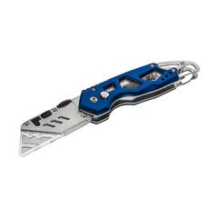 Нож технический КОБАЛЬТ складной, трапециевидное лезвие 19 мм, корпус из нерж.стали, алюм.рук-а, быстрая смена лезвий (918-299)