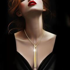 Золотистая подвеска-вибратор Genie Flirting Pen - 