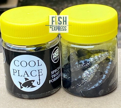 Форелевая силиконовая приманка COOL PLACE( магот) 1.6  цвет ЧЕРНЫЙ-СЕРЕБРО СЫР продажа от 2 шт.