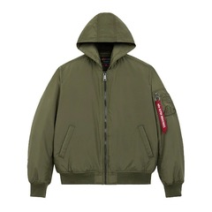 Бомбер Alpha Industries MA-1 Hooded Logo Oxford OG-107 Green (Зеленый)
