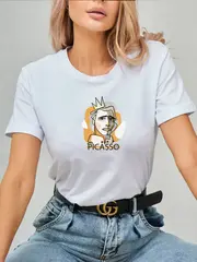 Футболка больших размеров с принтом Пикассо