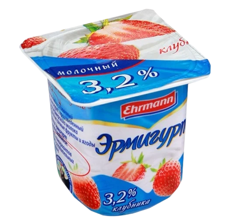 Йогуртный продукт Эрмигурт 3,2% Клубника 100г, шт