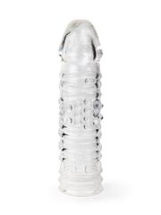 Прозрачная закрытая насадка на пенис - 17 см.