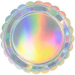 Тарелки, Перламутровый, Серебро, 17 см, 6 шт.