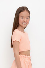 фуфайка  для девочки  КР 302049/персиковый жемчуг к463