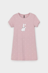 сорочка  для девочки  К 1155/розовый лед,мини сердечки