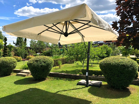 Зонт профессиональный 3х4 м Scolaro Napoli Braccio, антрацит, слоновая кость