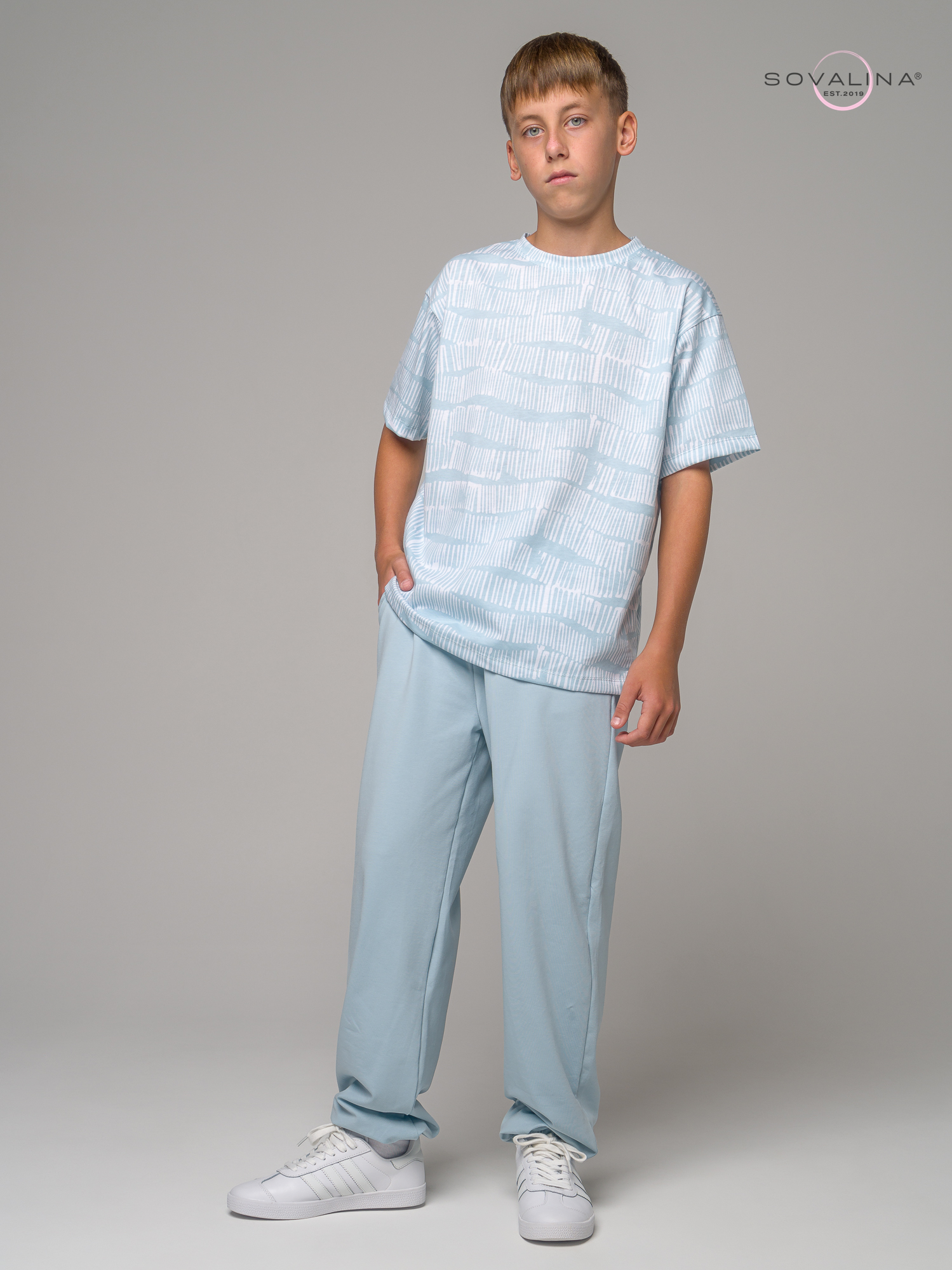 Костюм Daily men белые волны-бирюза MAX