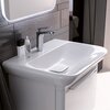 Раковина Geberit myDay: B=60см, T=48см, Отверстие под смеситель=По центру, Перелив=Без, Белый / Специальное керамическое покрытие KeraTect