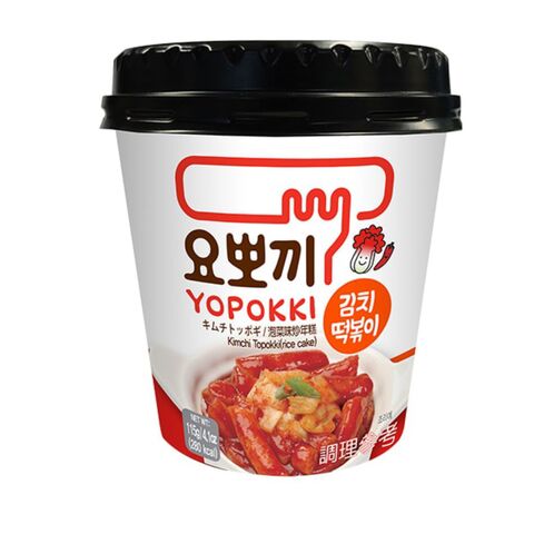 Токпокки Yopokki (рисовые клецки) в чашке, со вкусом кимчи 120 гр.