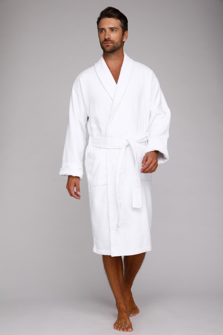 Халаты мужские Мужской банный халат King Power 303 белый 303.jpg