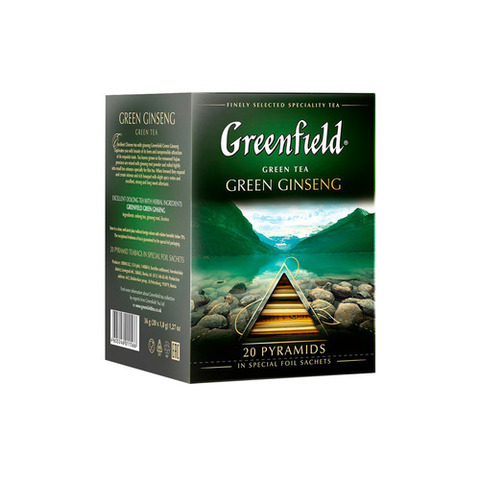 Чай оолонг в пирамидках Greenfield Green Ginseng, 20 пак/уп