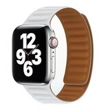 Кожаный ремешок PU Leather Band 42 мм / 44 мм / 45 мм / 49 мм для Apple Watch (Белый)