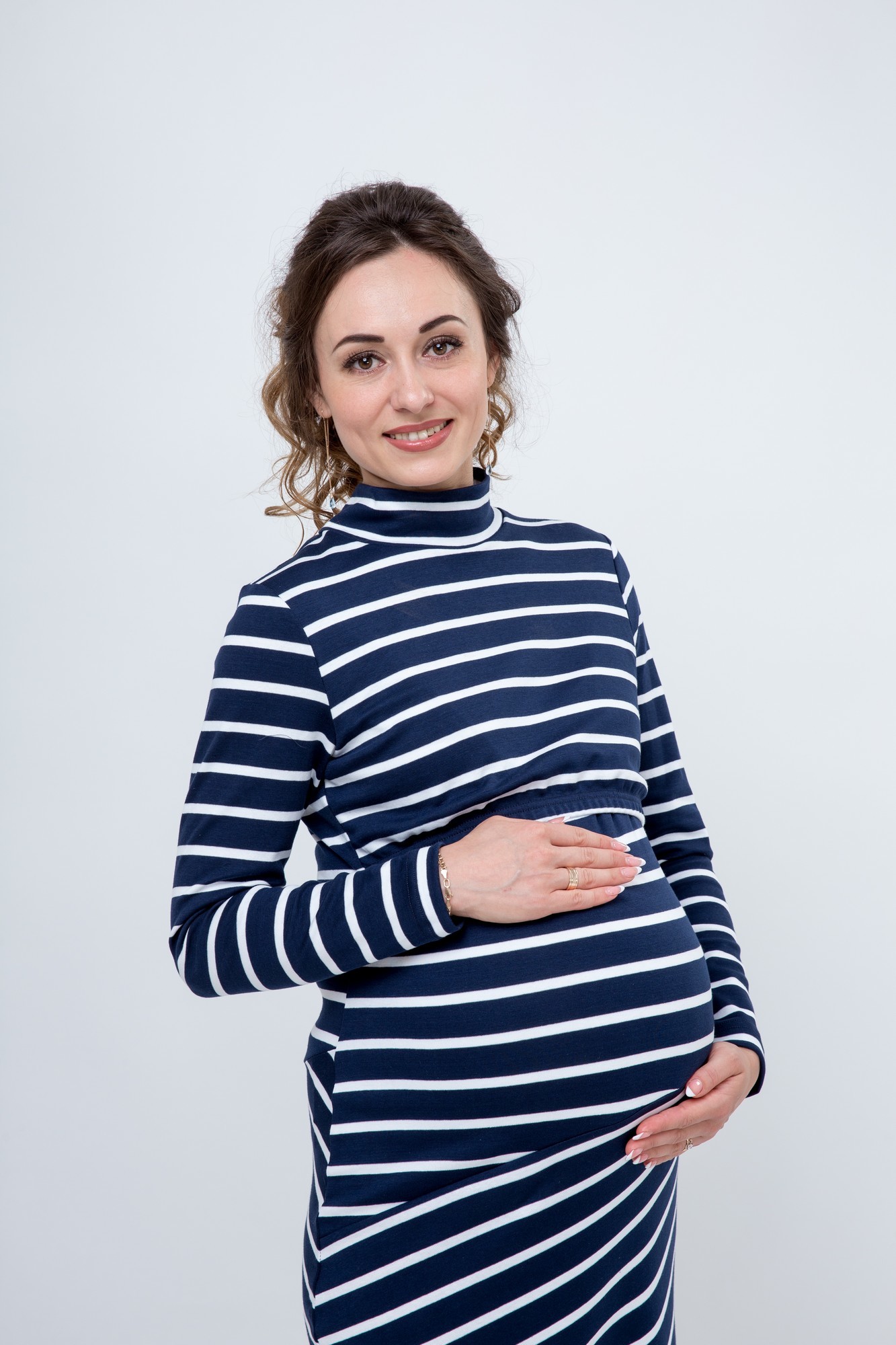 Фото платье для беременных и кормящих Magica bellezza, длинное от магазина СкороМама, синий, размеры.
