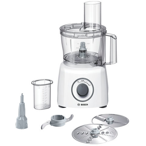 Кухонный комбайн BOSCH MCM3110W, 800 Вт, 2 скорости, 3 насадки, белый