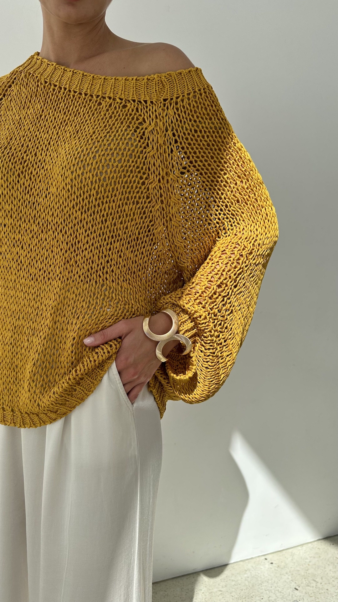 Летний свитер-кольчуга из смесового хлопка