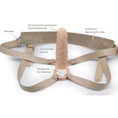 Анальный фиксатор + мужской фаллопротез на каркасе MEN STYLE