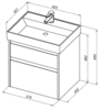 Aquanet 245241 Тумба с раковиной Nova Lite 60 2 ящ. цв. дуб рошелье (245241)