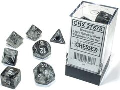 Chessex 7-dice set Borealis Smoke/Silver Luminary