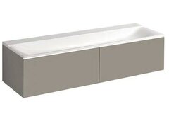Шкафчик для раковины Geberit Xeno² из минерального материала, с двумя выдвижными ящиками: B=139.5см, H=35см, T=47.3см, Серый / Матовое покрытие фото
