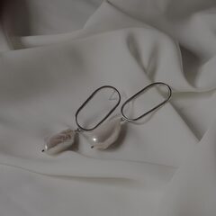 Серьги Oval с жемчугом