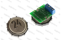 Кнопка (кнопочный модуль) ВКЛ13А-2-4П "24 этаж", круглая, красная подсветка, с кодом Брайля